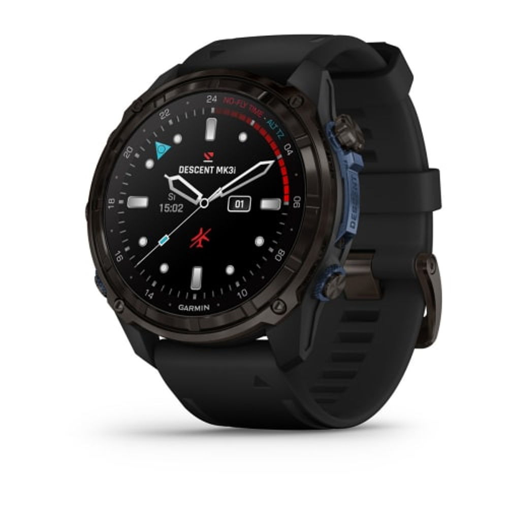 Garmin Descent Mk3i  -  51 mm Carbon grey DLC titanium with black silicone band